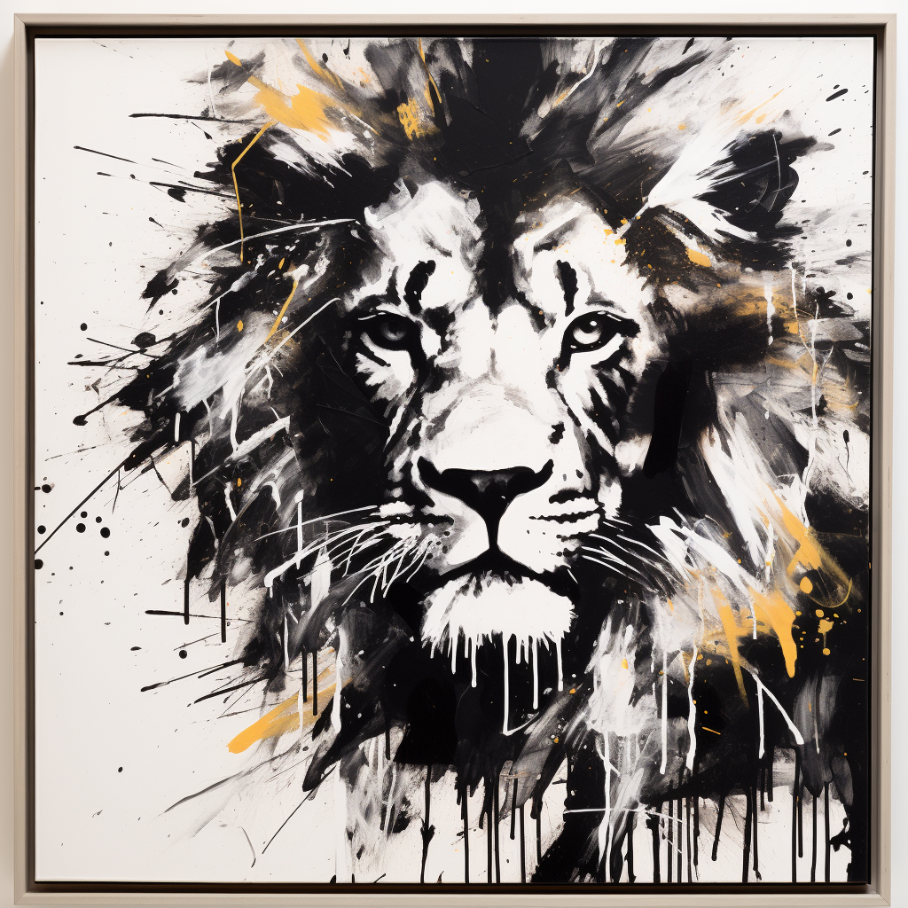 Abstract African Art Style Graffiti Lion