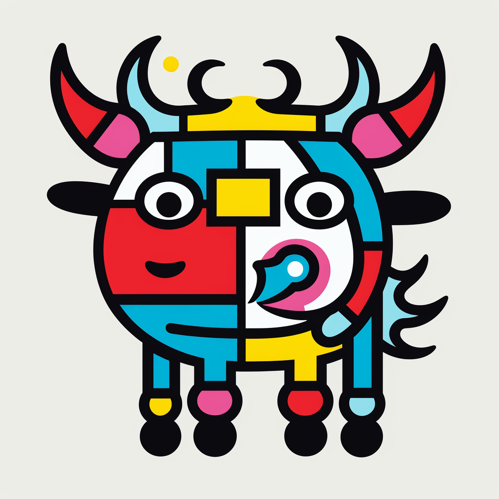 Abstract art of cute Thai yak