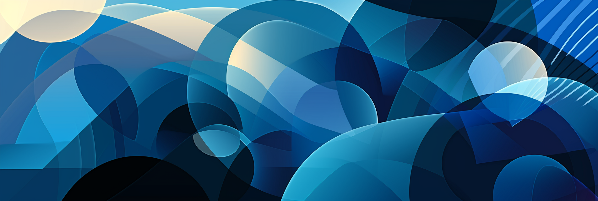 Abstract blue shapes in gradient