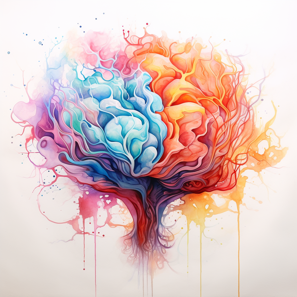 Colorful brain art painting