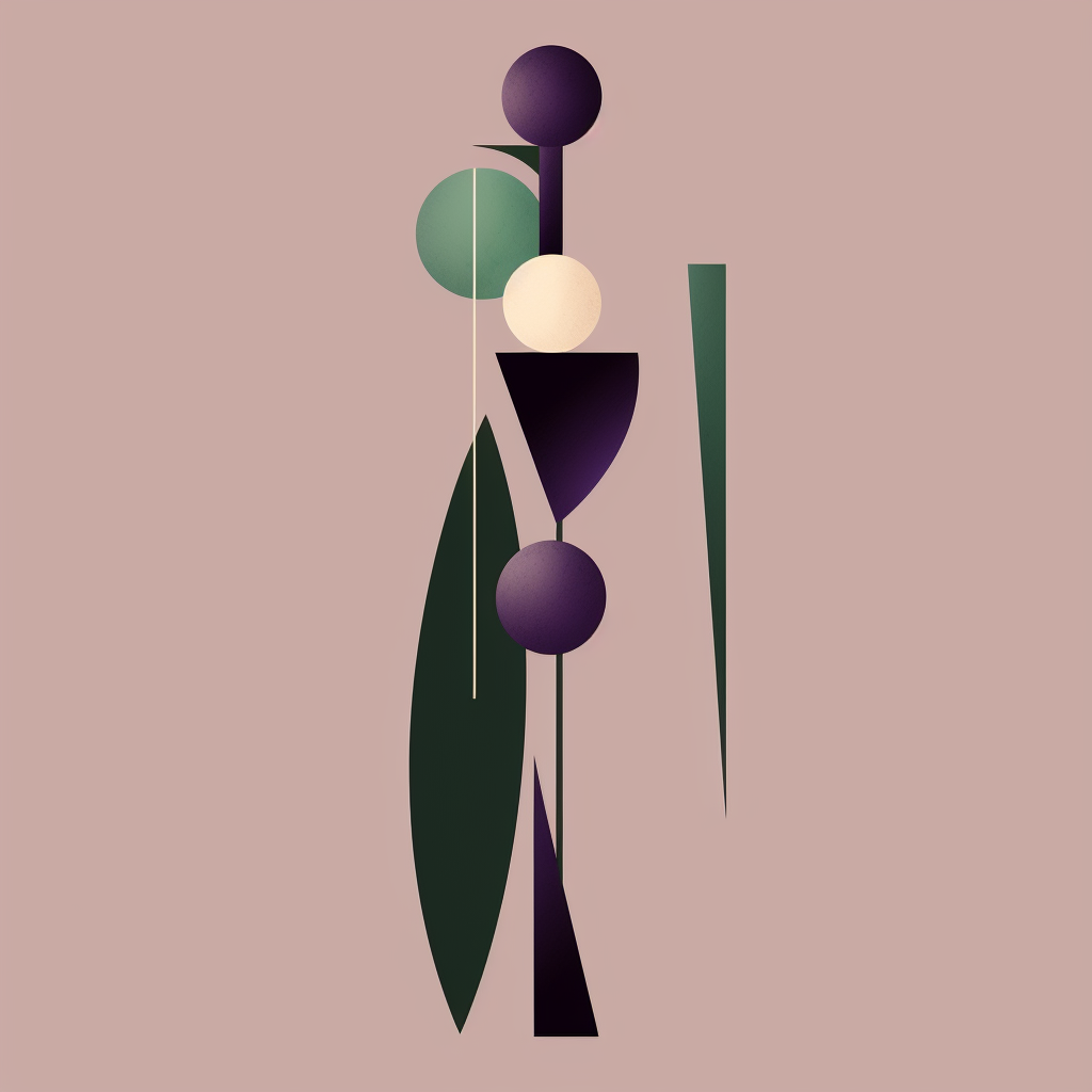 Abstract character art of a tall figure