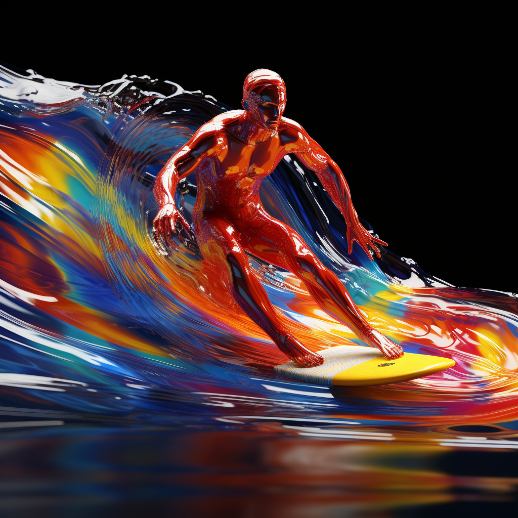 Colorful plastic surfer photo