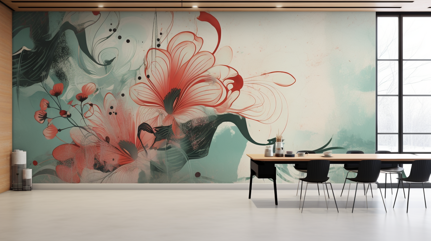 Colorful abstract mural artwork