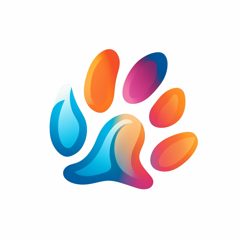 Abstract dog pawprint logo design