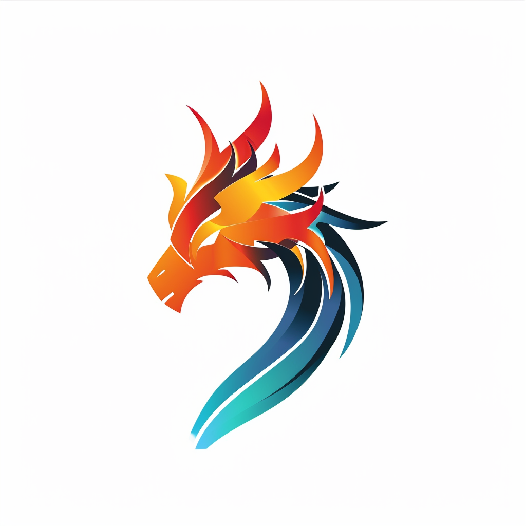 Simple abstract dragon head logo