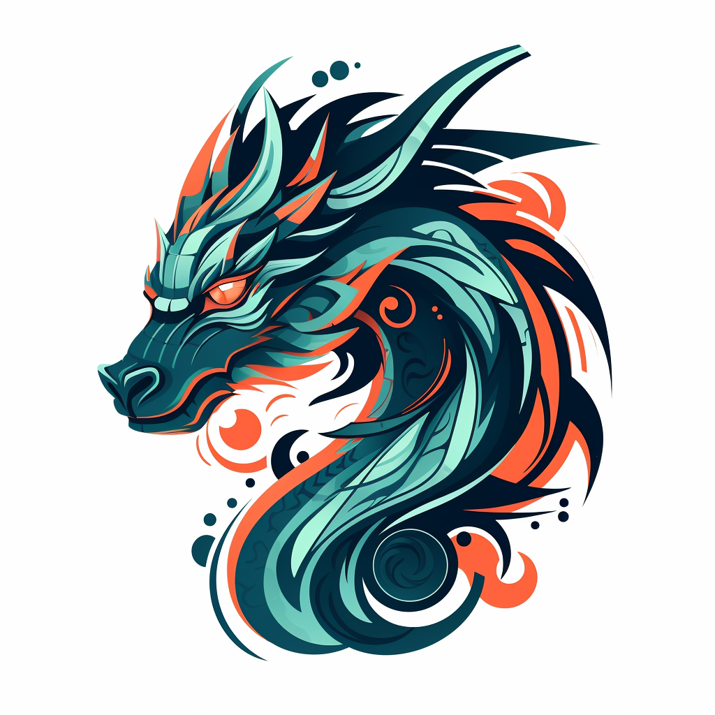 Abstract dragon tattoo illustration