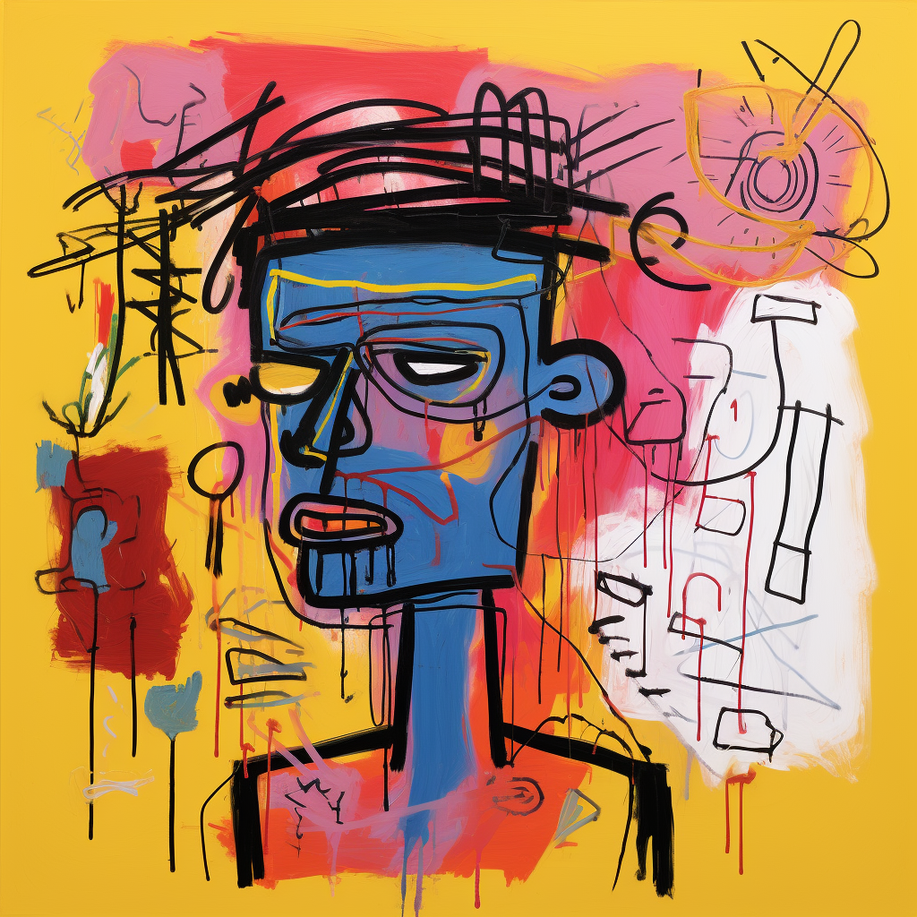 Colorful man in abstract line drawing