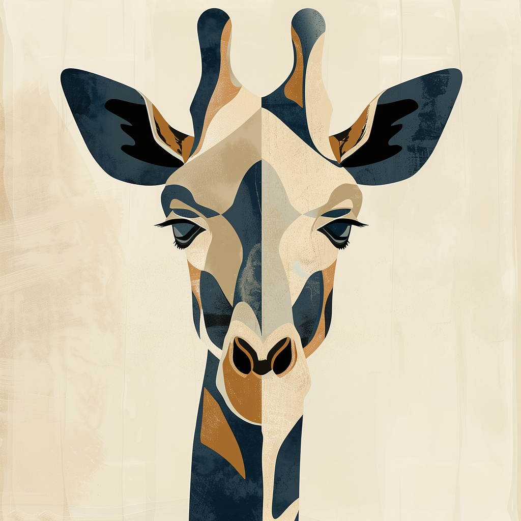 Abstract Giraffe Head Illustration Art