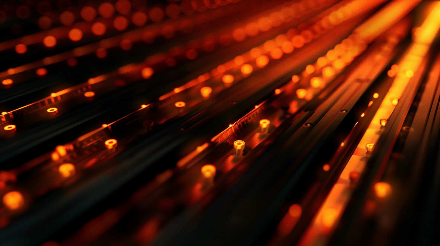 Abstract hardware with orange lights