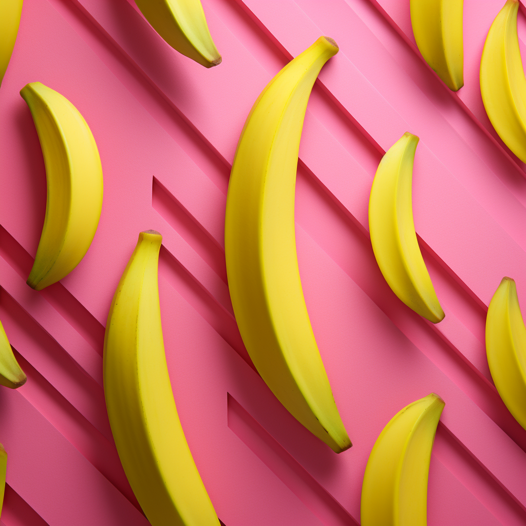 Abstract line shapes with banana motifs