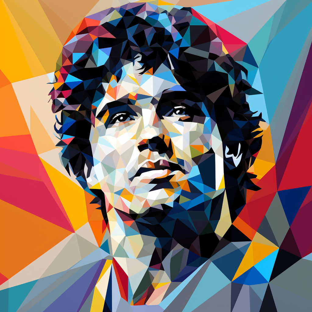 Abstract Maradona Pop Art Bold Lines