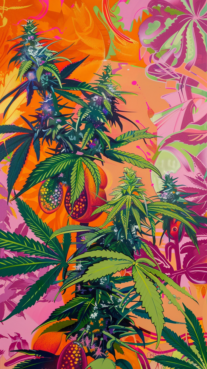 Abstract Marijuana Garden Painting