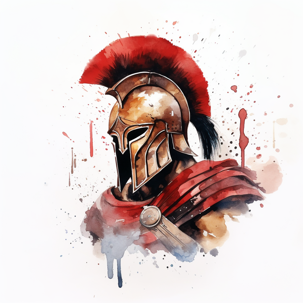 Abstract minimalist watercolour half body spartan artwork