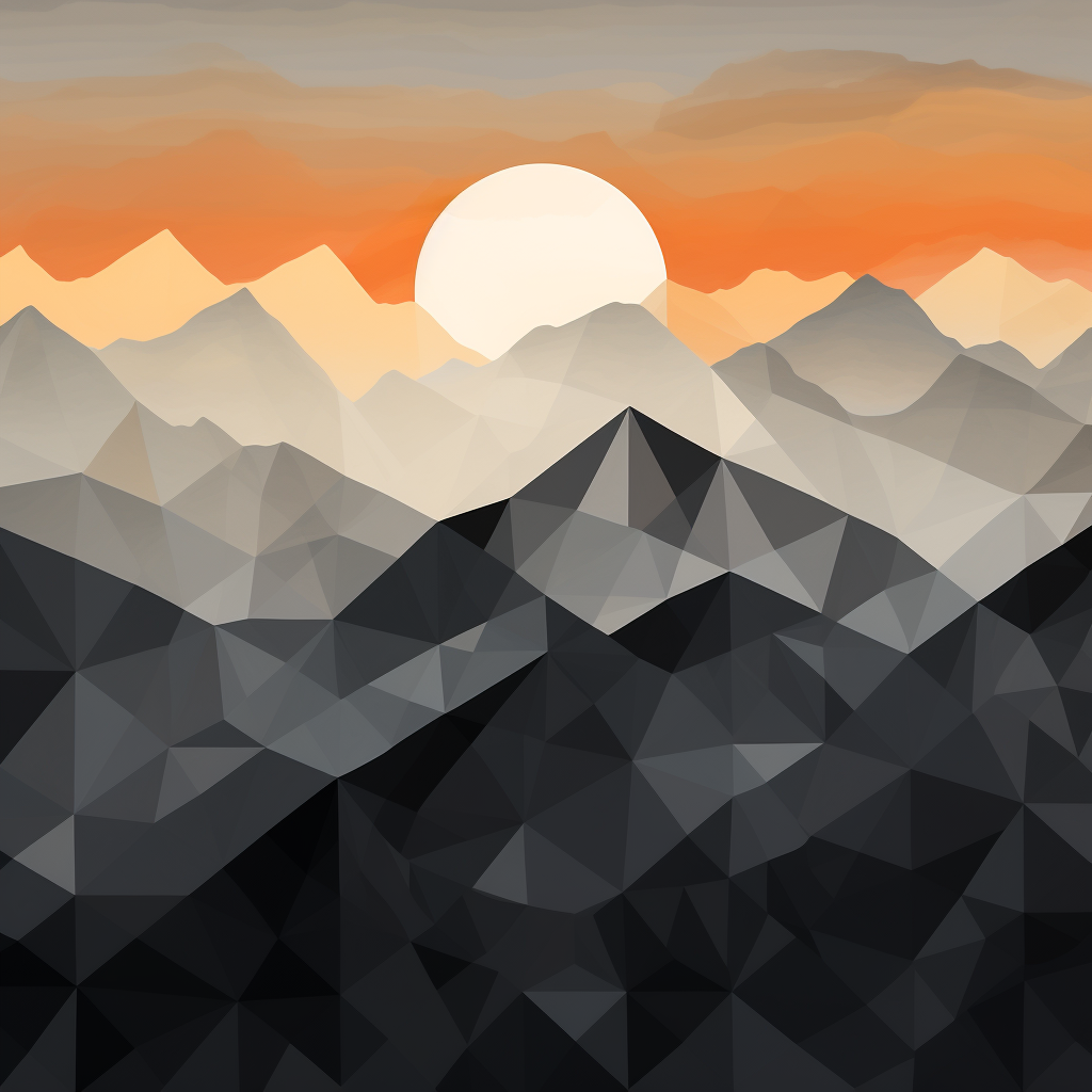 Abstract mountain range landscape with geometric patterns