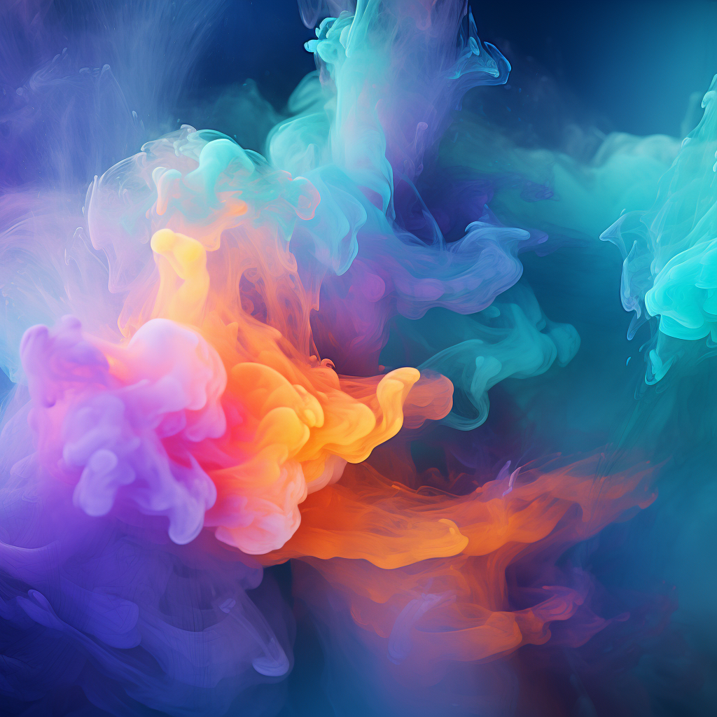 Abstract neon fog with colorful highlights