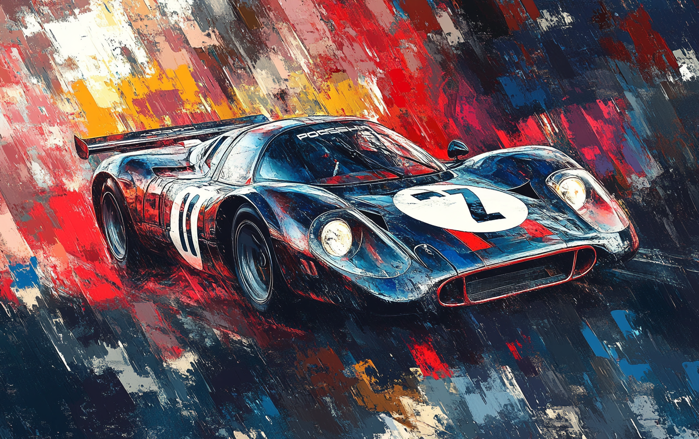 Abstract Painting Porsche Artwork