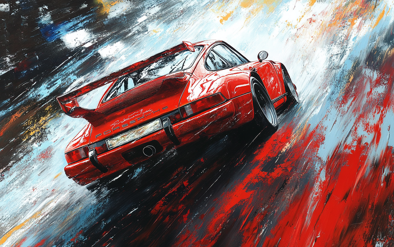 Abstract Painting Porsche Turbo Art