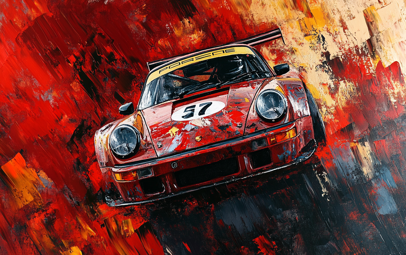 Abstract Painting Porsche Turbo Poster Art