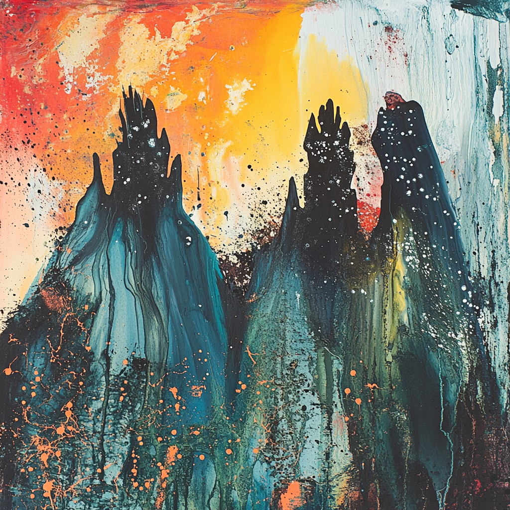 Three Spirits Mountain Abstract Painting