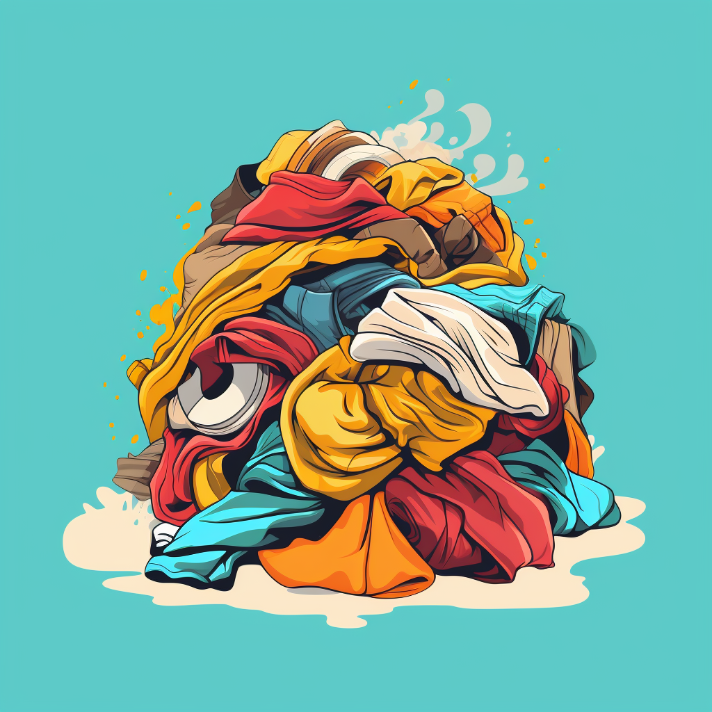 Illustration of abstract laundry pile