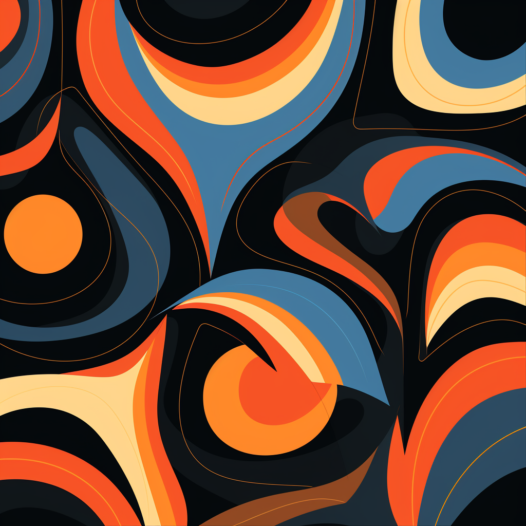 Colorful 70s abstract retro patterns