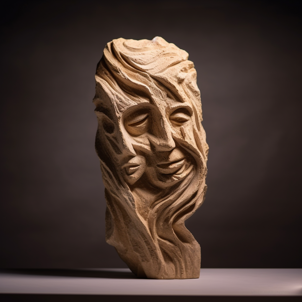 Abstract sculpture with clay texture by Medardo Rosso