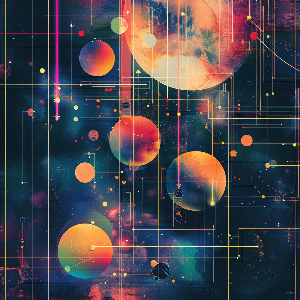 Colorful Abstract Solar System Map