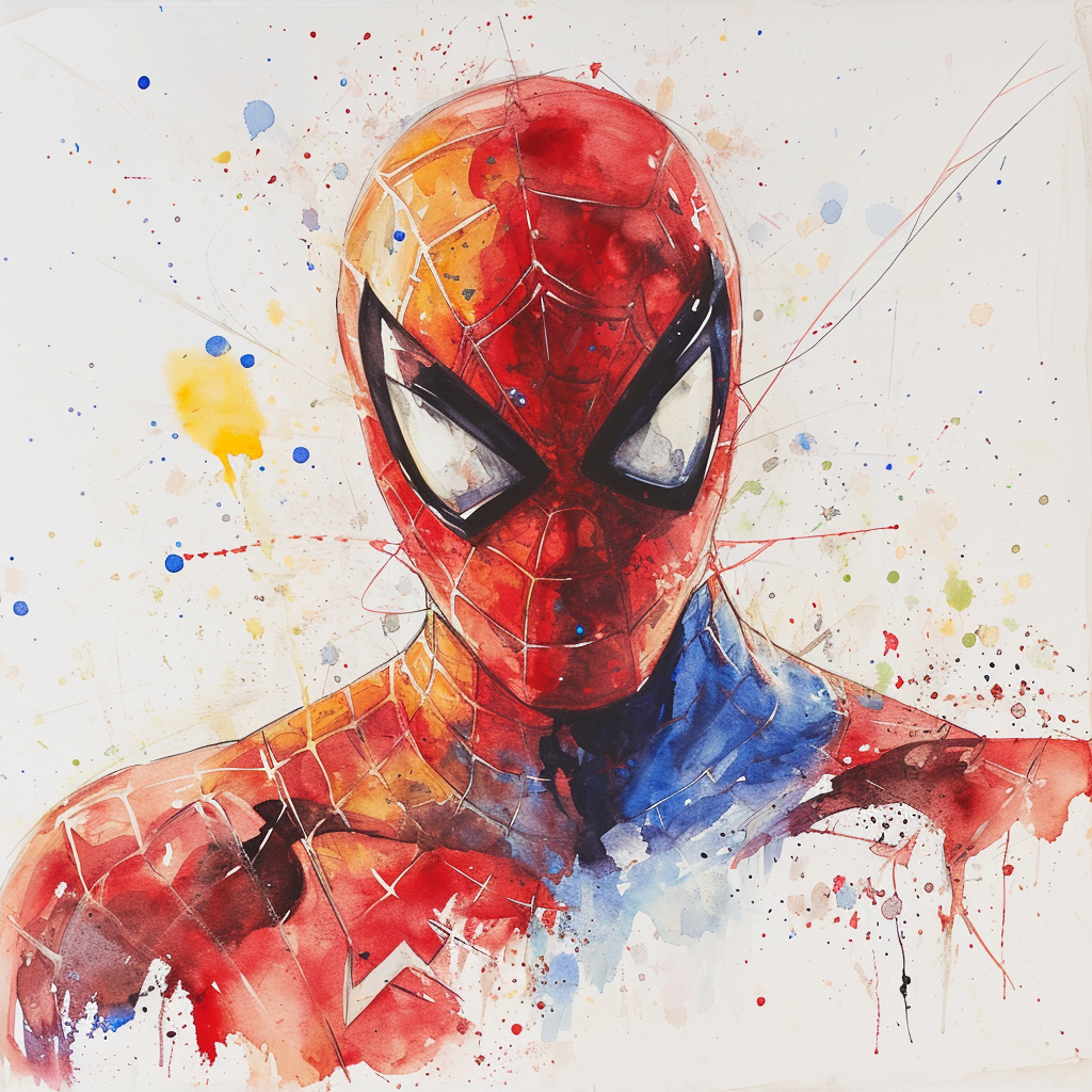 Spiderman Watercolor Portrait