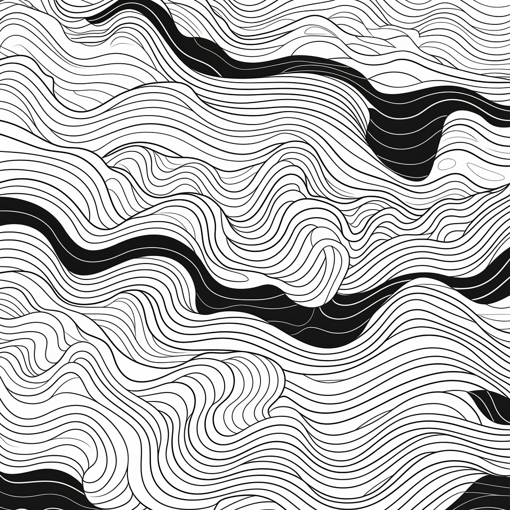 Abstract wave pattern with hand drawn lines