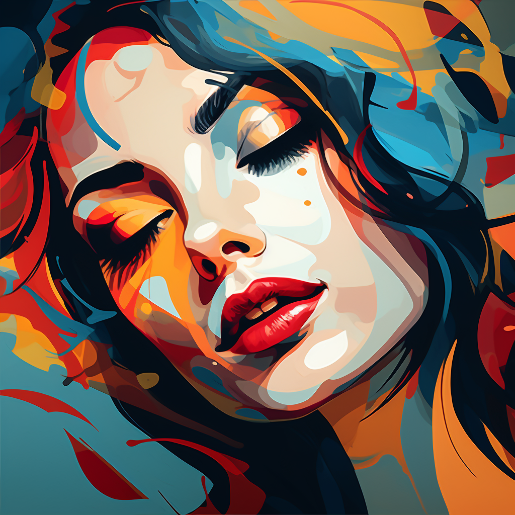 Artistic vector art of abstract woman face