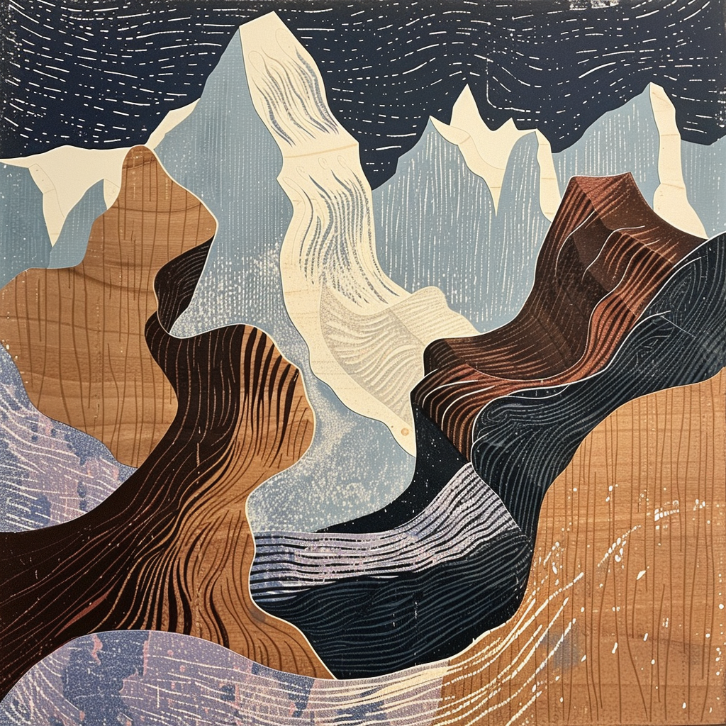 flowing jagged mountain print