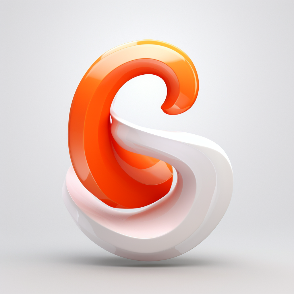 Fun abstract 3D logo design with lowercase  G