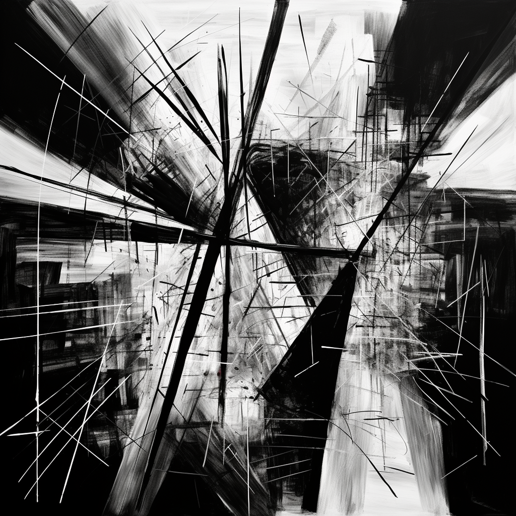 Abstract art with lines and void