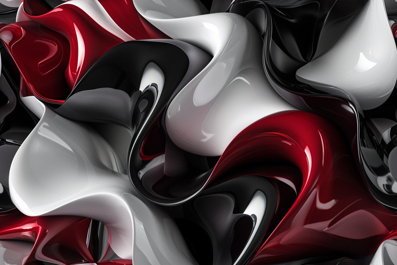 Geometric abstract black tile design