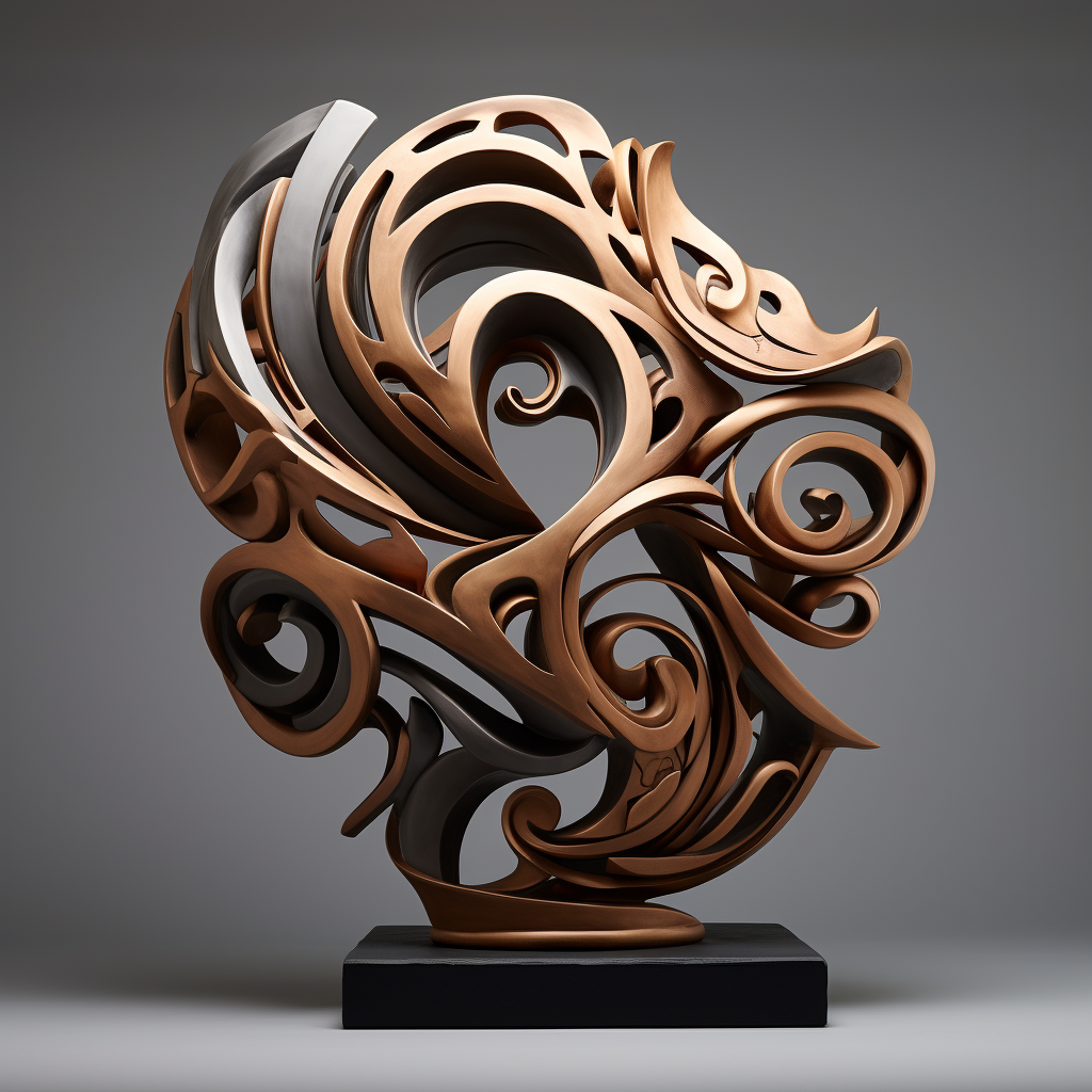 Unique Abstract Calligraphy Sculpture with Omani Khanjar