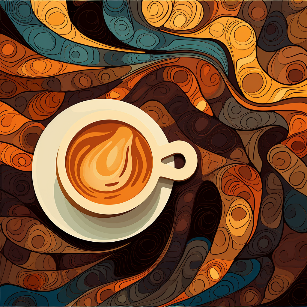 Colorful abstract coffee blend artwork for wellbeing and equality