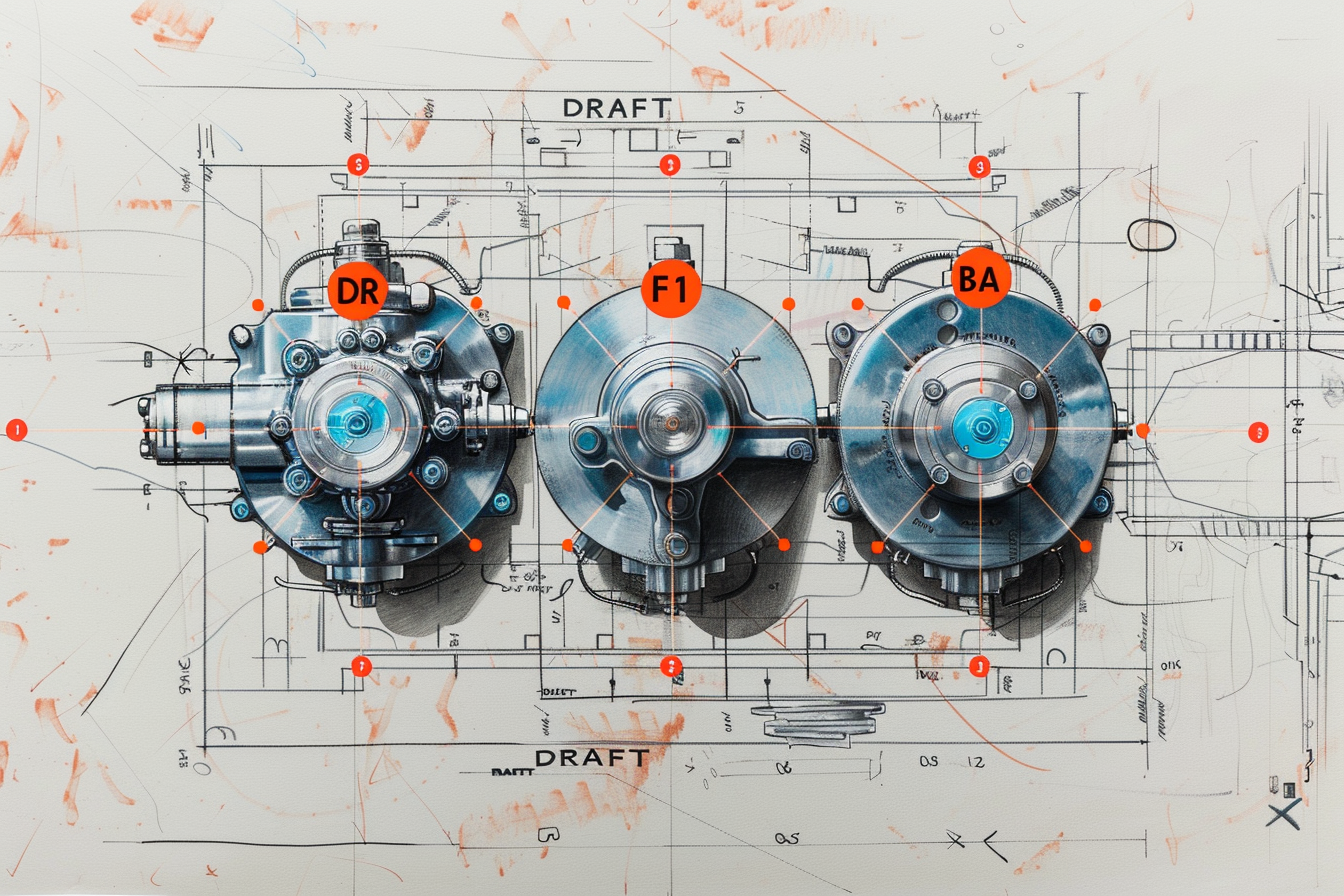 Abstract Hydraulic Pump Draft Artwork