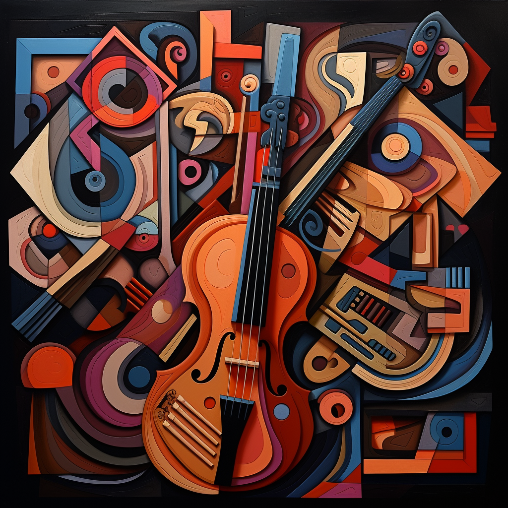 Unique abstract jazz cubist artwork