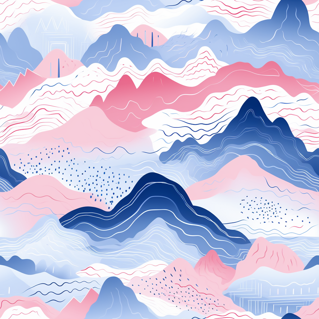 Abstract mountains in blue and white