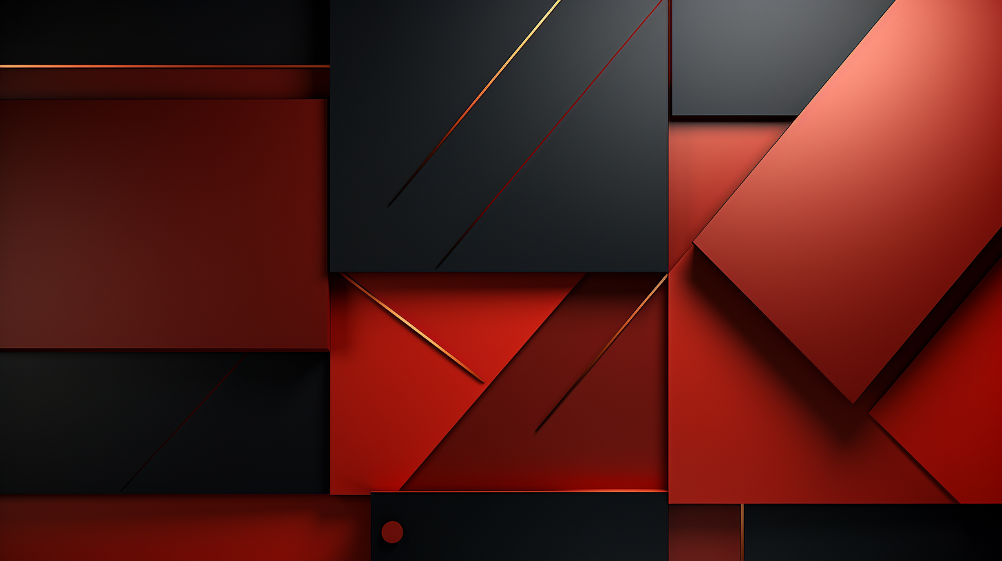 Abstract art with red, black, and copper highlights