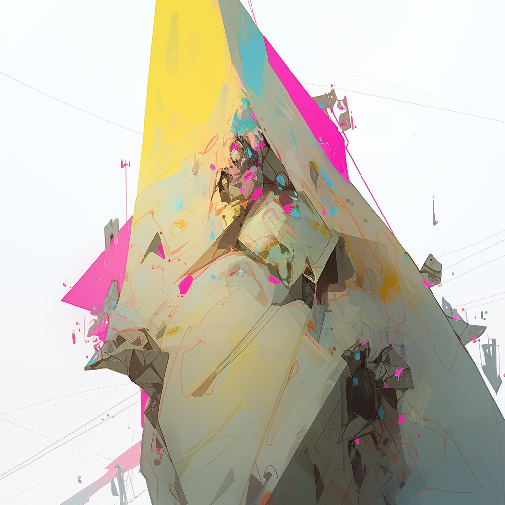 Expressive Abstract Rough Sketch 3D Beacon Art