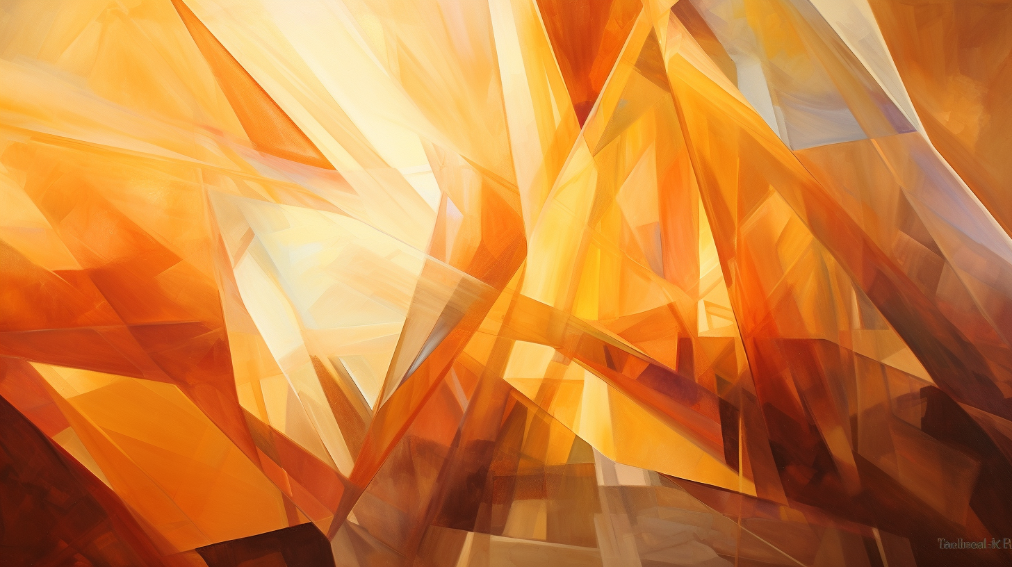 Abstract Shards of Light Reflection in Warm Tones