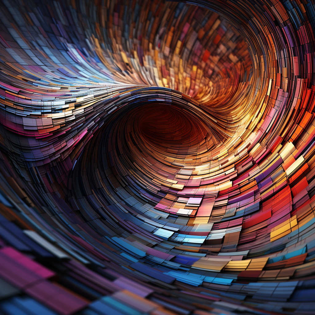 Abstract vibrant computer rendering artwork