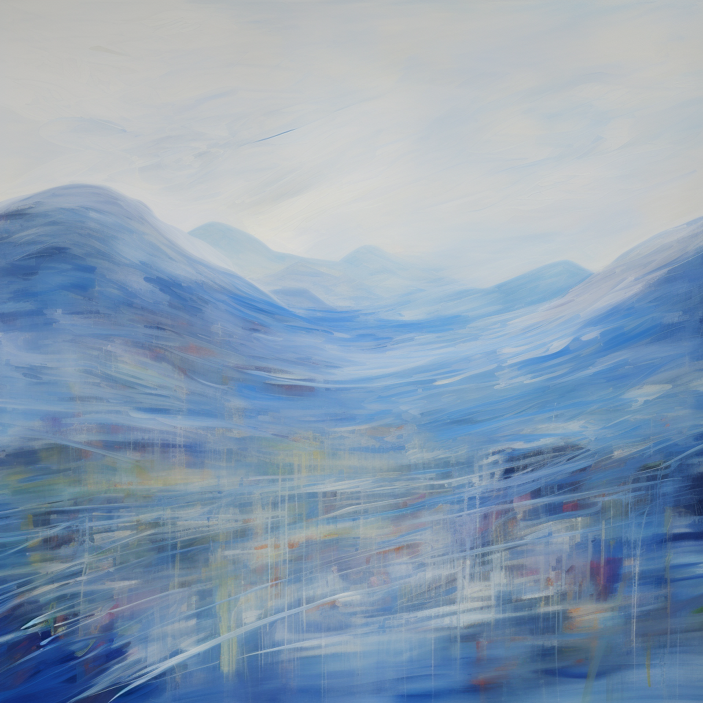 Abstract windy landscape with vibrant colors