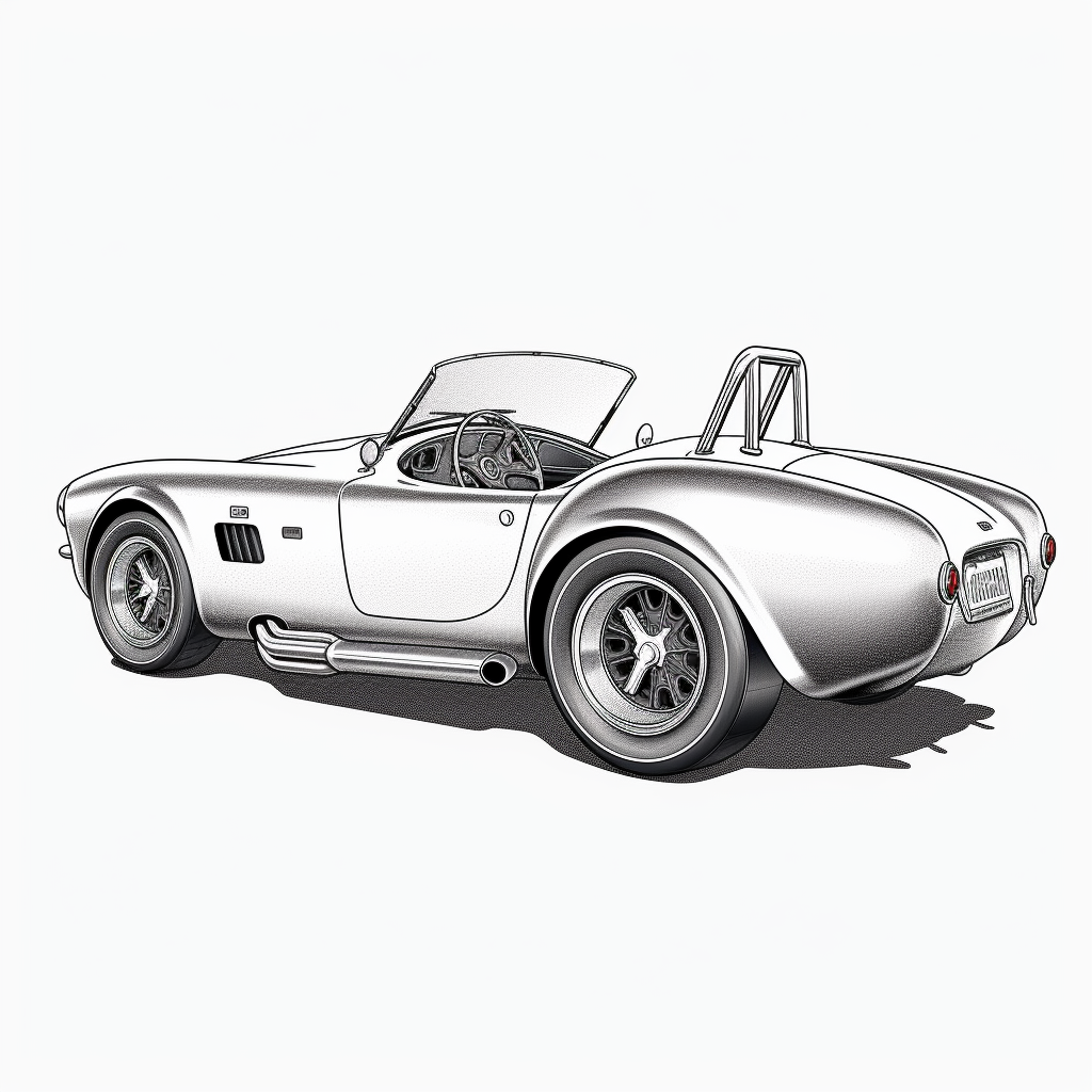 Outline illustration of a 1967 AC Cobra