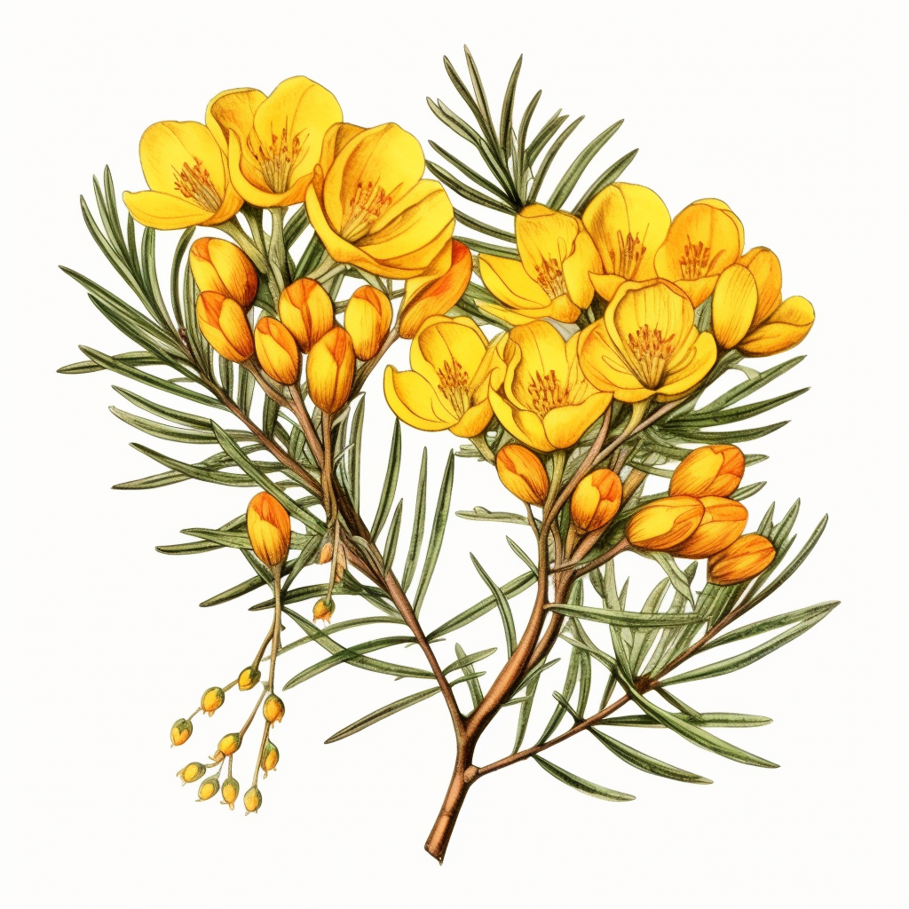 Detailed Acacia Flower Drawing