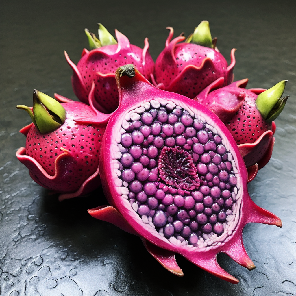 Acai and Dragon Fruit Inside Cut