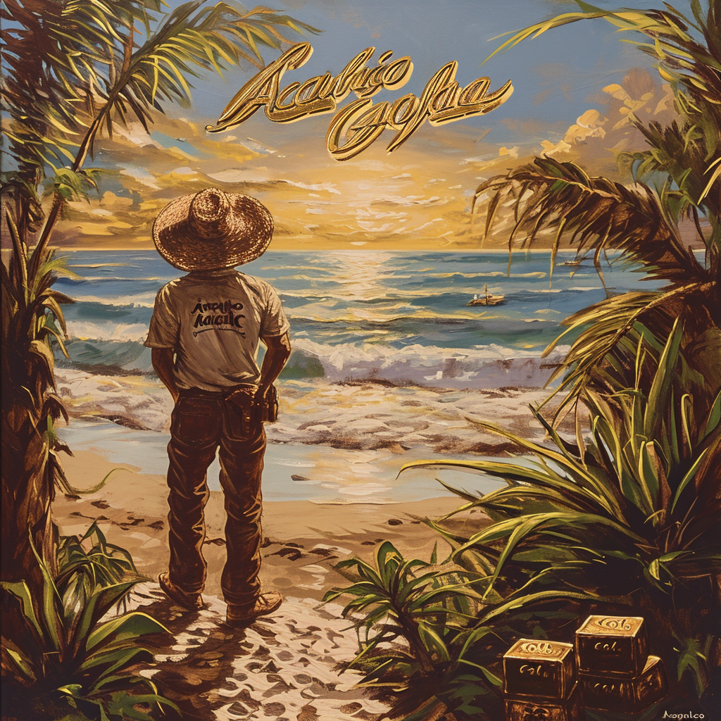 Acapulco Gold Cowboy Beach Painting