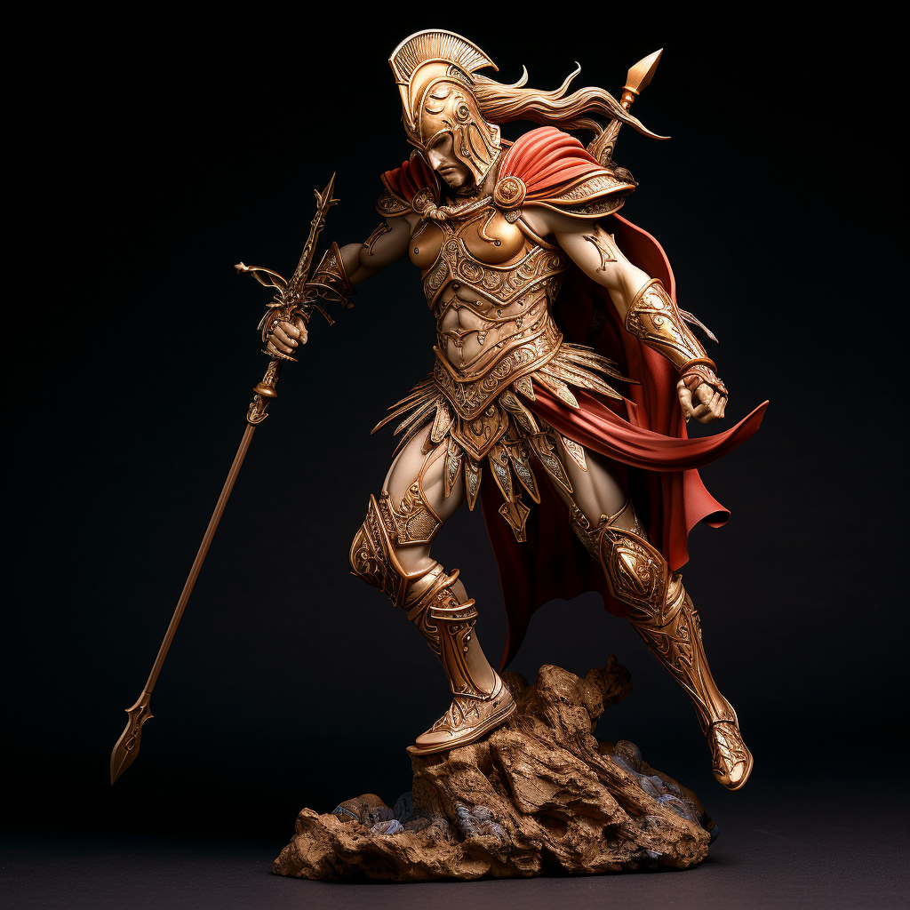 Detailed depiction of Achilles, the Greek warrior