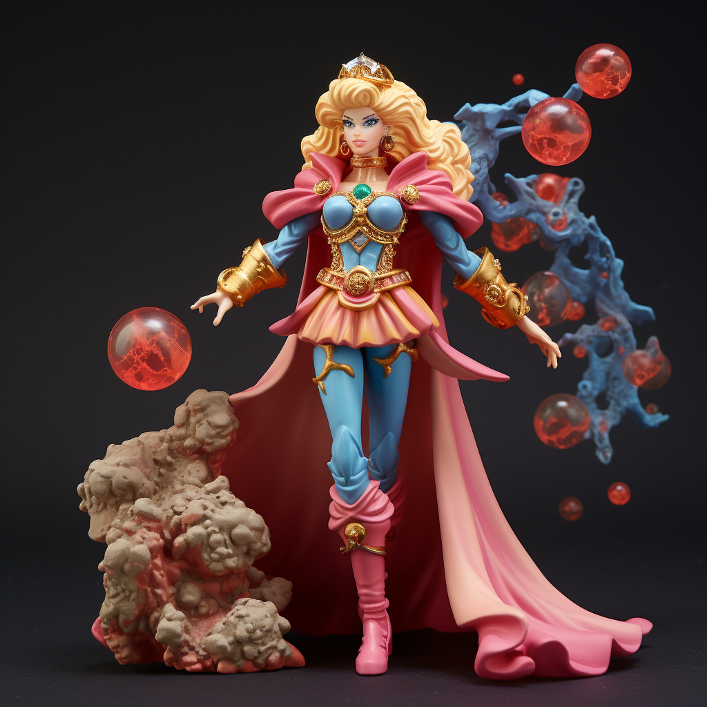 Vintage action figure wizard princess inspired by Frank Frazetta